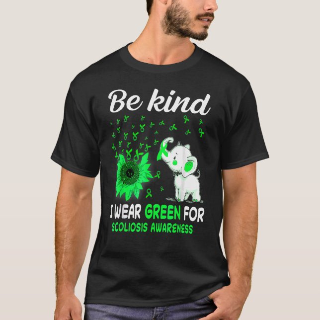 I Bära Grönt Scoliosis Awareness T Shirt (Framsida)