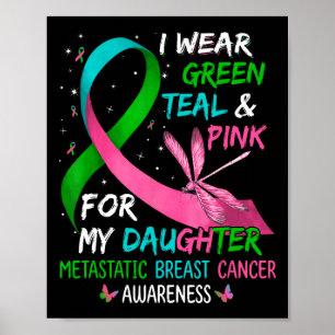 I Bära Grönt Teal Rosa till min dotter Metastatis Poster