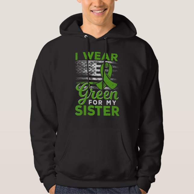 I Bära Grönt till min syster Cerebral Palsy Awaren Hoodie (Framsida)