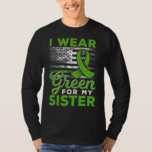 I Bära Grönt till min syster Cerebral Palsy Awaren T Shirt (Framsida)