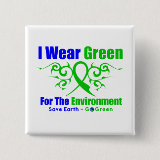 I Bära Grönt Tribal Ribbon for Environment Knapp