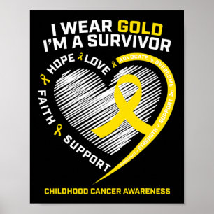 I Bära Guld är jag en överlevande barncancer A Poster