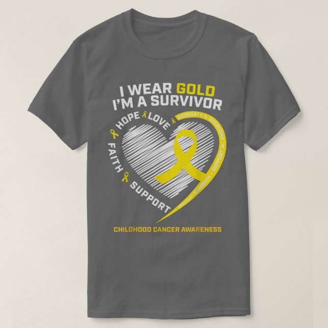 I Bära Guld är jag en överlevande barncancer A T Shirt (Design framsida)