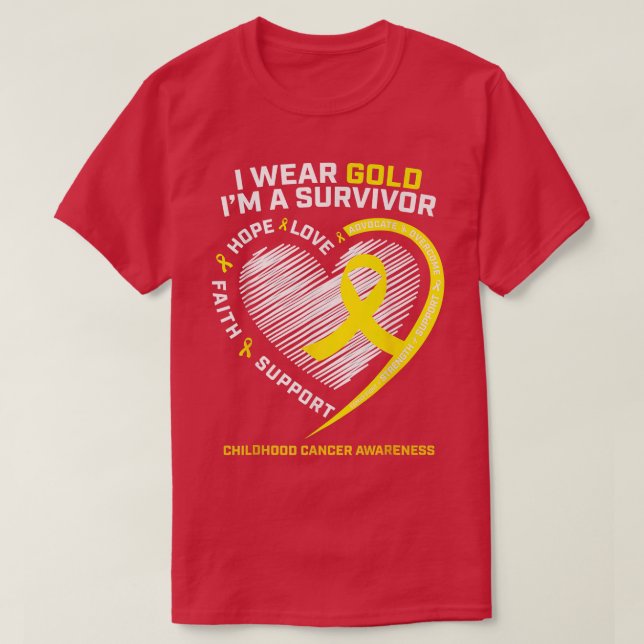 I Bära Guld är jag en överlevande barncancer A T Shirt (Design framsida)