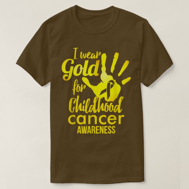 I Bära Guld för medvetenhet om cancer hos barn T Shirt (Design framsida)