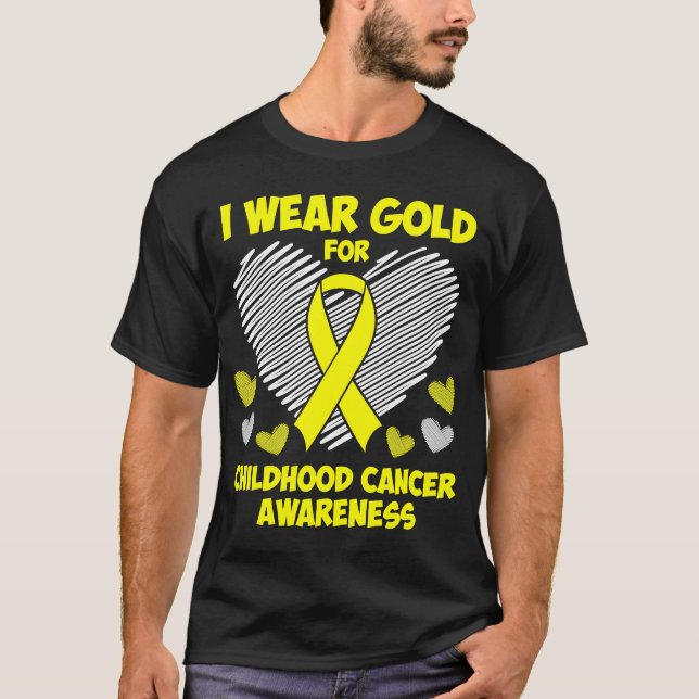 I bära Guld för medvetenhet om cancer hos barn T Shirt (Framsida)
