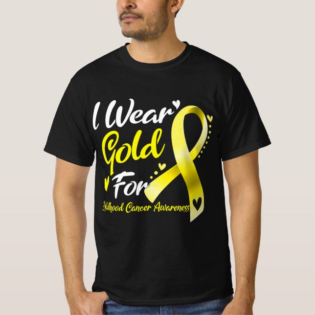 I Bära Guld för medvetenhet om cancer hos barn T Shirt (Framsida)