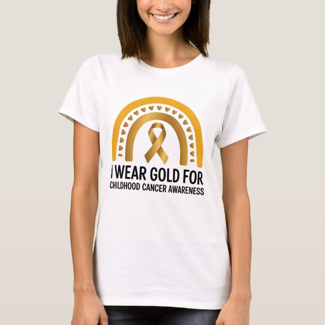 I Bära Guld för medvetenheten om cancer hos barn G T Shirt (Framsida)