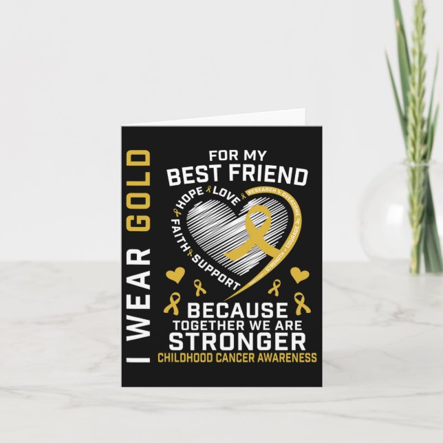 I Bära Guld för min bästa vän vid barncancer Kort (Framsida)