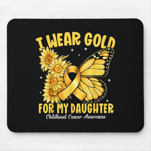 I Bära Guld för min dotter Guld Ribbon Childown Musmatta (Framsidan)