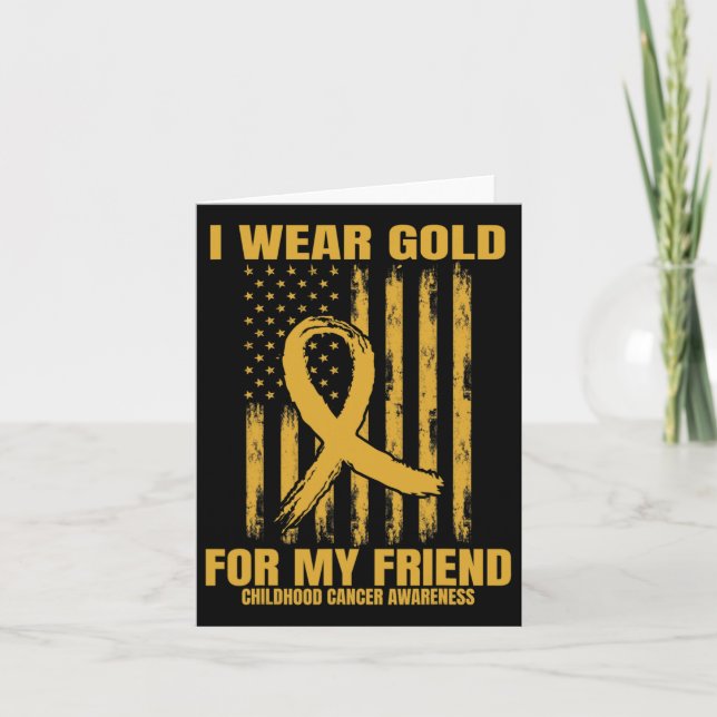 I Bära Guld för min friend Childature Cancer Aware Kort (Framsida)