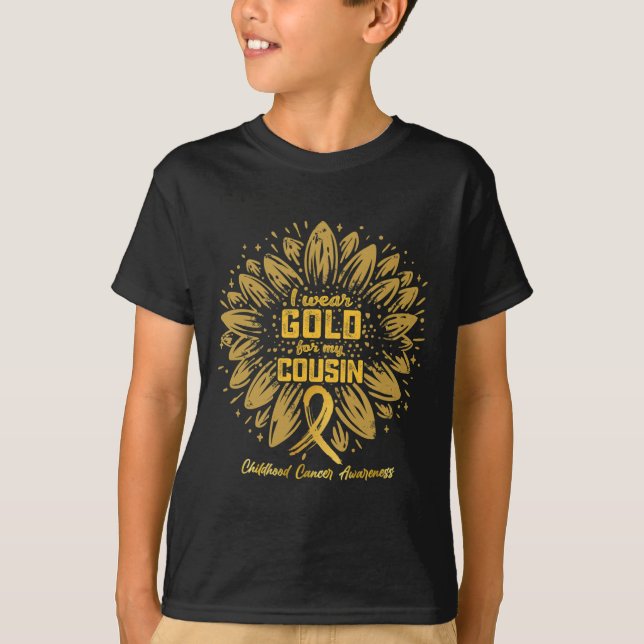 I Bära Guld för min kusin - Guld Solros Childho T Shirt (Framsida)
