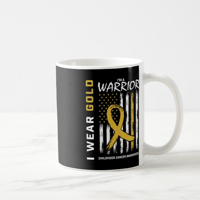 I Bära Guld Warrior Childeness Awareness Ame Kaffemugg (Höger)