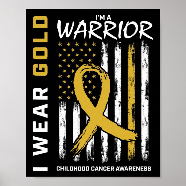 I Bära Guld Warrior Childeness Awareness Ame Poster (Framsidan)