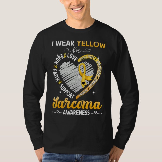 I Bära Gult för medvetenhet om Sarcoma T Shirt (Framsida)
