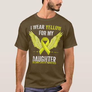 I Bära Gult för min dotter Sarcoma Cancer Medveten T Shirt