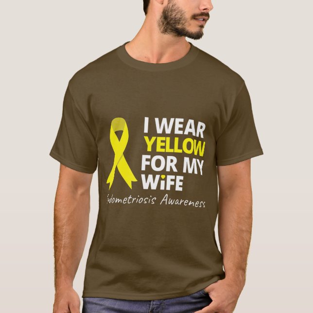 I Bära Gult för min fru Endometrios T Shirt (Framsida)