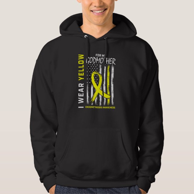 I Bära Gult för min gudmor Endometriosis Medveten Hoodie (Framsida)