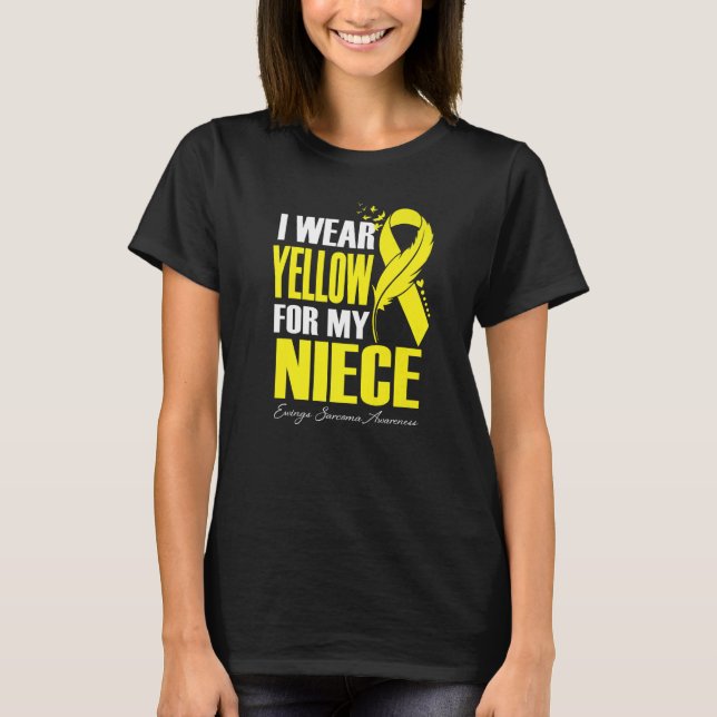 I Bära Gult för min Niece Ewings Sarcoma Awarenes T Shirt (Framsida)