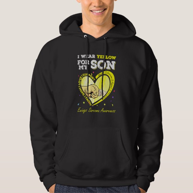 I Bära Gult för min son Ewing Sarcoma Awareness Hoodie (Framsida)