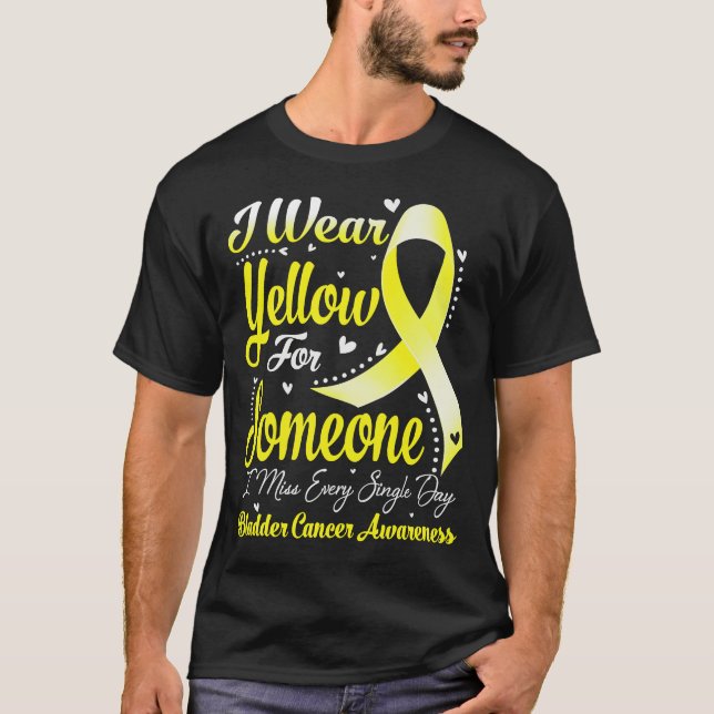 I Bära Gult för någon BLADDER CANCER-medvetenhet T Shirt (Framsida)