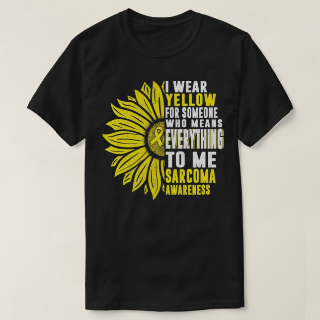 I Bära Gult Sarcoma Bone Cancer Awareness Gult T Shirt (Design framsida)