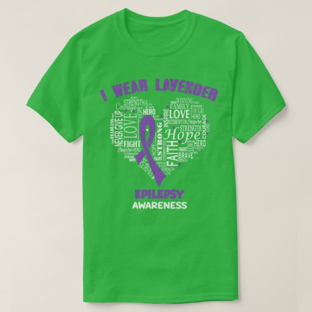 I Bära Lavender for Epilepsy Awareness Hope T Shirt (Design framsida)