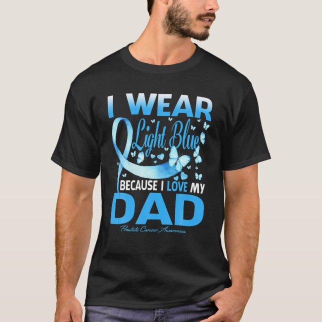 I Bära Light Blue Pappa Prostate Cancer Awareness T Shirt (Framsida)