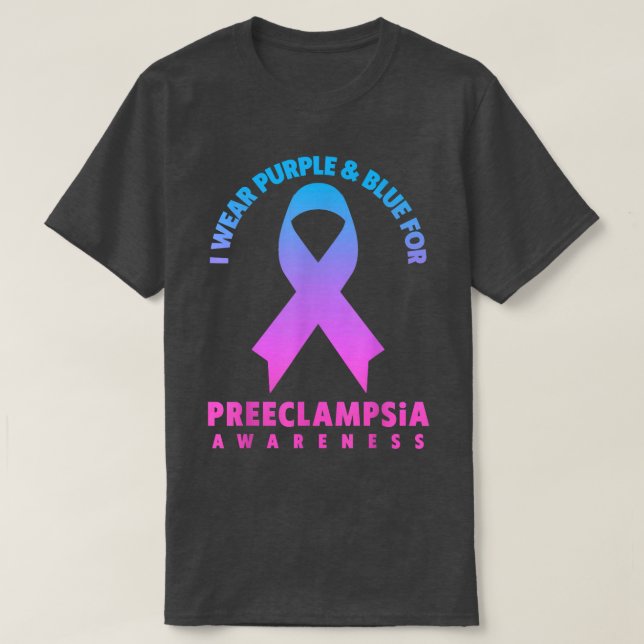 I bära Lila and Blue for Preeclampsia Awareness T Shirt (Design framsida)