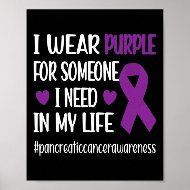 I Bära Lila Bild av Ribbon Pcreatic Cancer Warrior Poster (Framsidan)