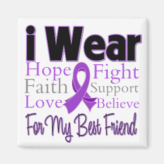 I Bära Lila Collage Best Friend - Pancreatic Can Magnet
