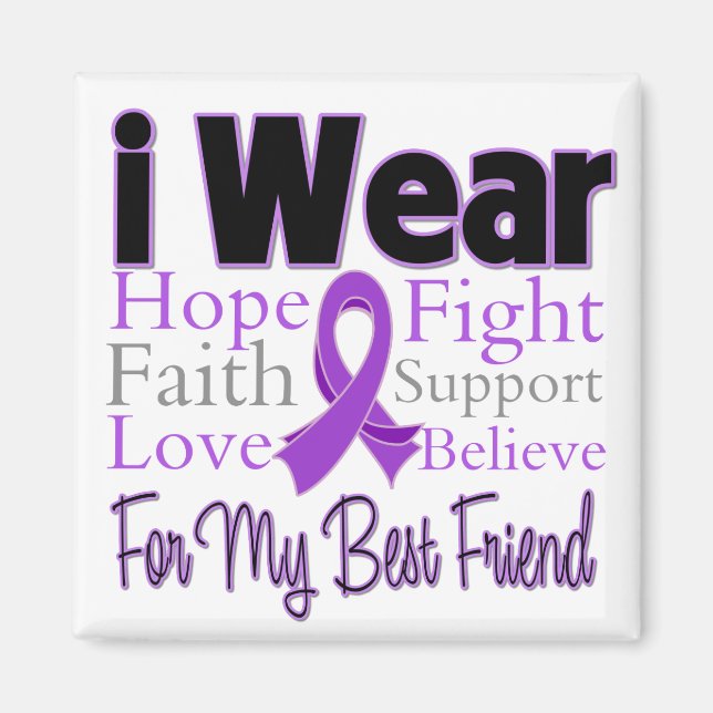 I Bära Lila Collage Best Friend - Pancreatic Can Magnet (Framsidan)
