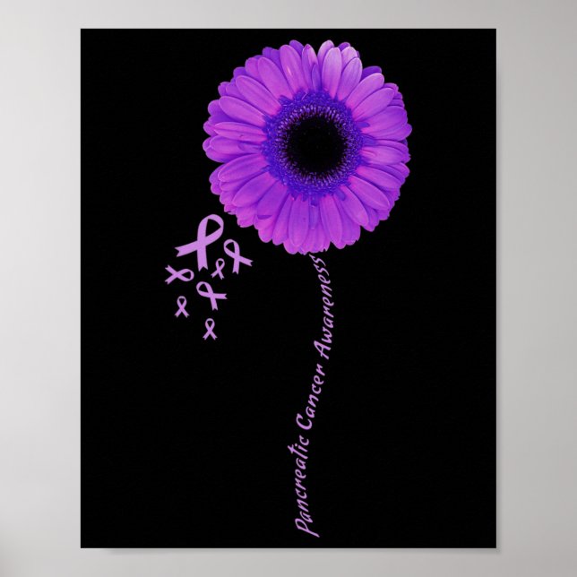 I Bära Lila Flower Pancreatic Canceness R Poster (Framsidan)