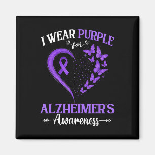 I Bära Lila for Butterfly Heart Heimers Awarenes Magnet