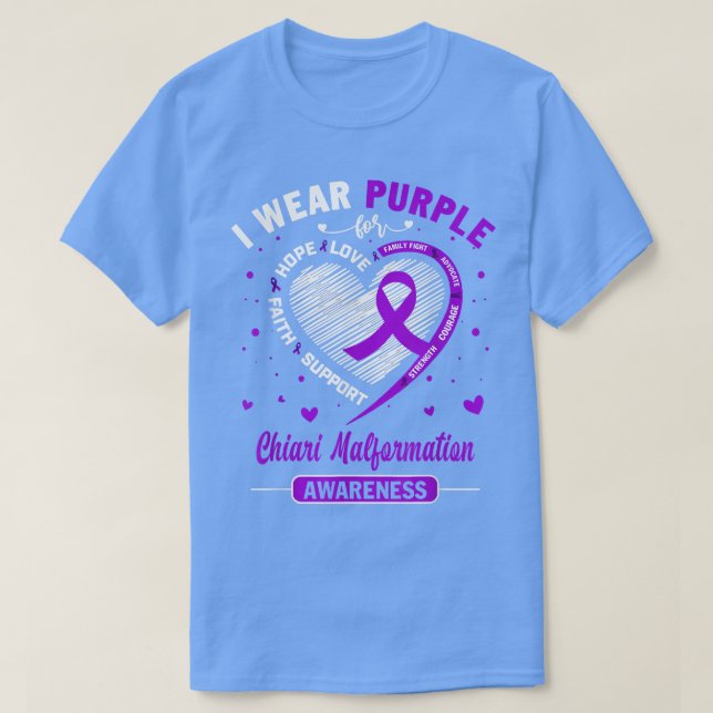 I Bära Lila for Chiari Malformation Awareness Ri T Shirt (Design framsida)
