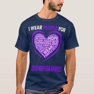 I Bära Lila for Child Hemiplega Awareness F T Shirt