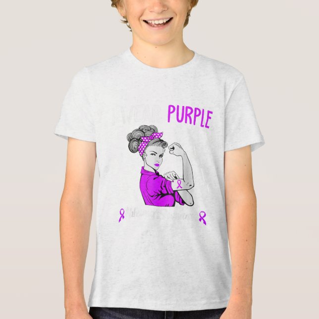 I Bära Lila for Dementia Heimers Awareness _1 T Shirt (Framsida)