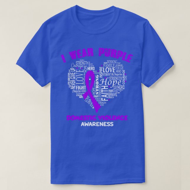 I Bära Lila for Domestic Violence Awareness Fait T Shirt (Design framsida)