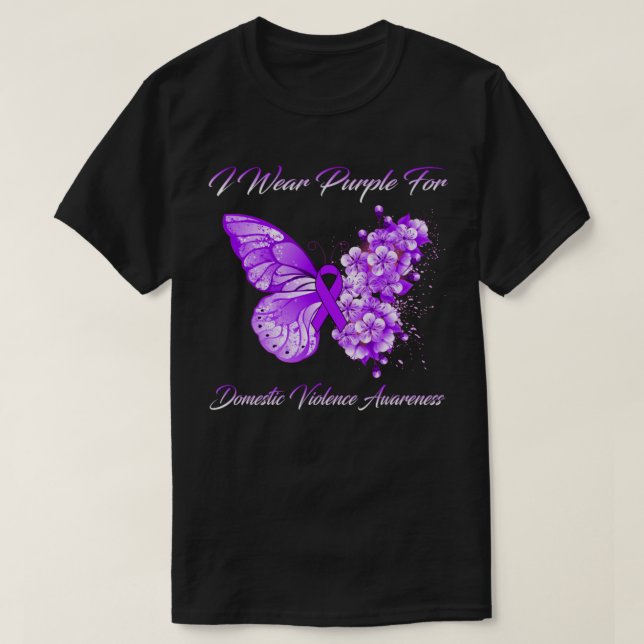 I Bära Lila for Domestic Violence Awareness T Shirt (Design framsida)