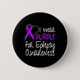 I Bära Lila for Epilepsy Awareness Ribbon Knapp
