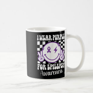 I Bära Lila for Epilepsy Awareness Smile Ansikte E Kaffemugg