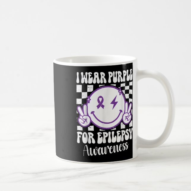 I Bära Lila for Epilepsy Awareness Smile Ansikte E Kaffemugg (Höger)