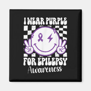 I Bära Lila for Epilepsy Awareness Smile Ansikte E Magnet
