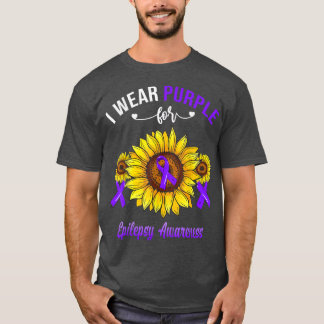 I Bära Lila for Epilepsy Awareness Solros T Shirt