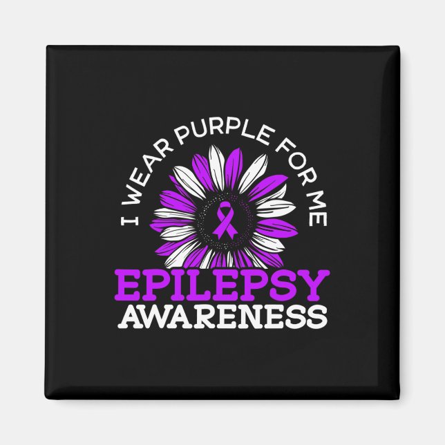 I Bära Lila för epileptisk epilepsi Epilepsiasyra Magnet (Framsidan)