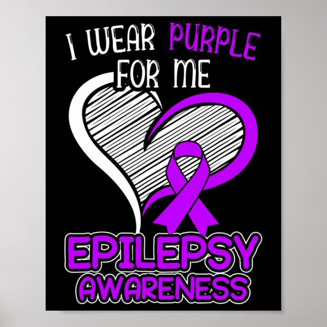 I Bära Lila för epileptisk epilepsi Epilepsiasyra Poster (Framsidan)