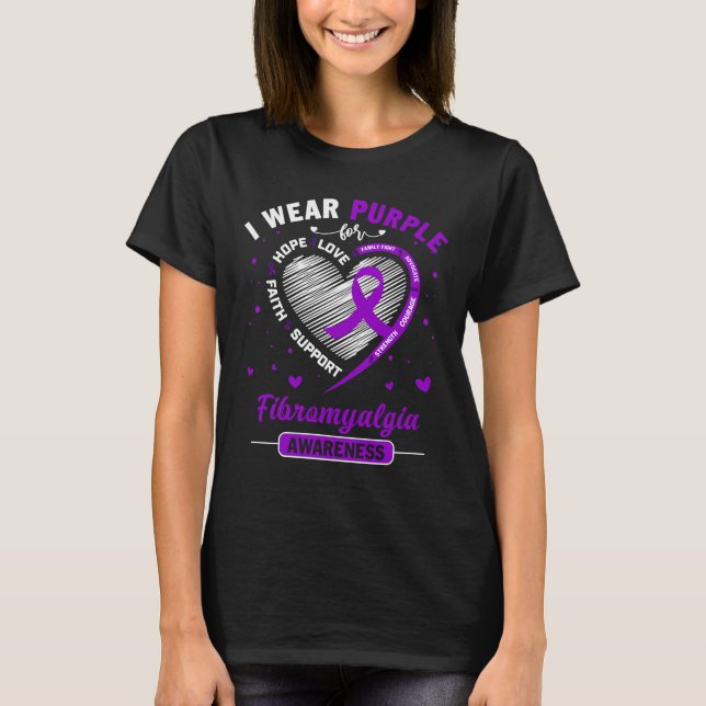 I Bära Lila för FIBROMYALGIA-medvetenhet T Shirt (Framsida)