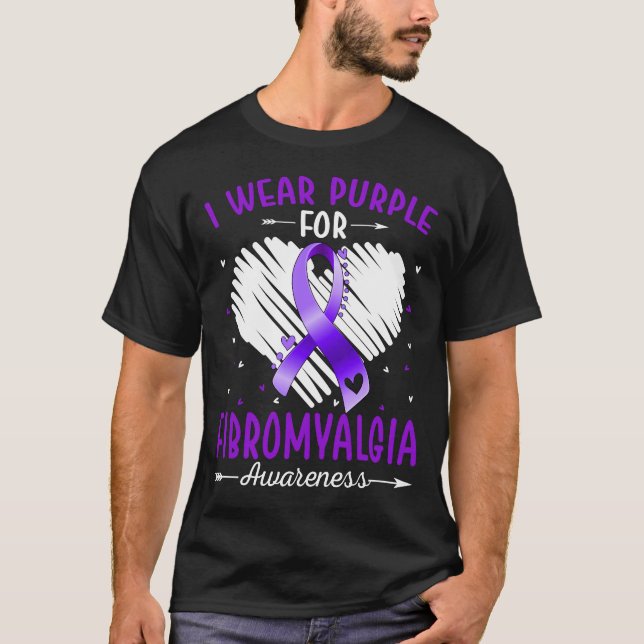 I Bära Lila för FIBROMYALGIA-medvetenhet T Shirt (Framsida)