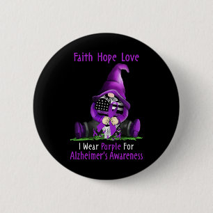 I Bära Lila for Heimerheimer Awareness Gnome Fai Knapp