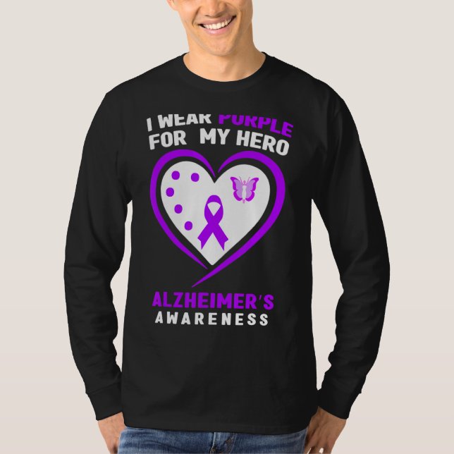 I Bära Lila för Hero Alzheimeru2019s Awarenes T Shirt (Framsida)